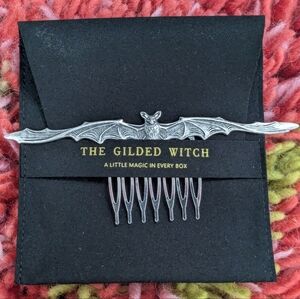 Silver Bat Hair Comb by The Gilded Witch